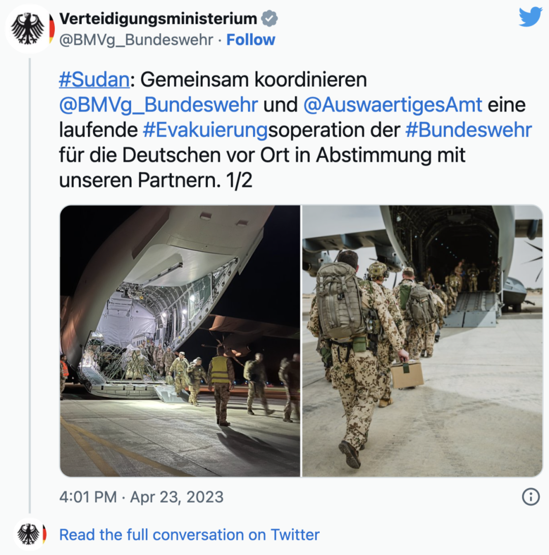 德国终于落地苏丹进行撤侨,德媒大肆援引CNN报道认为苏丹内乱幕后势力为俄罗斯-ichn.eu | 人在欧洲