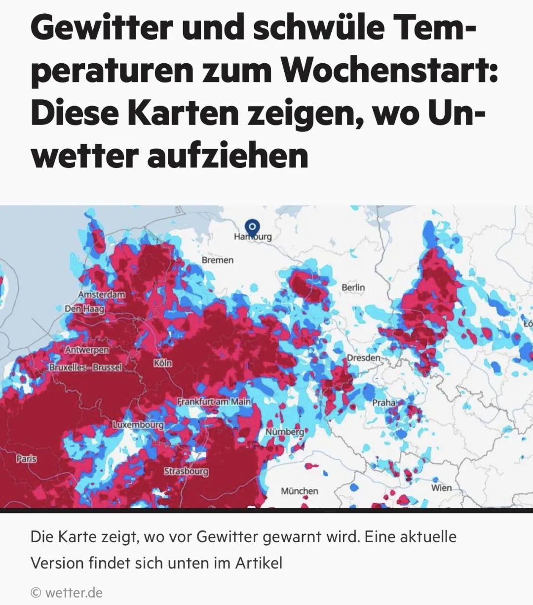 【注意】本周高温肆虐，深夜也达20度，全德范围将有冰雹、雷暴还有龙卷风-ichn.eu | 人在欧洲