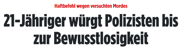 德国警察被掐脖！导致昏迷！这个醉酒21岁男子到底有-ichn.eu | 人在欧洲