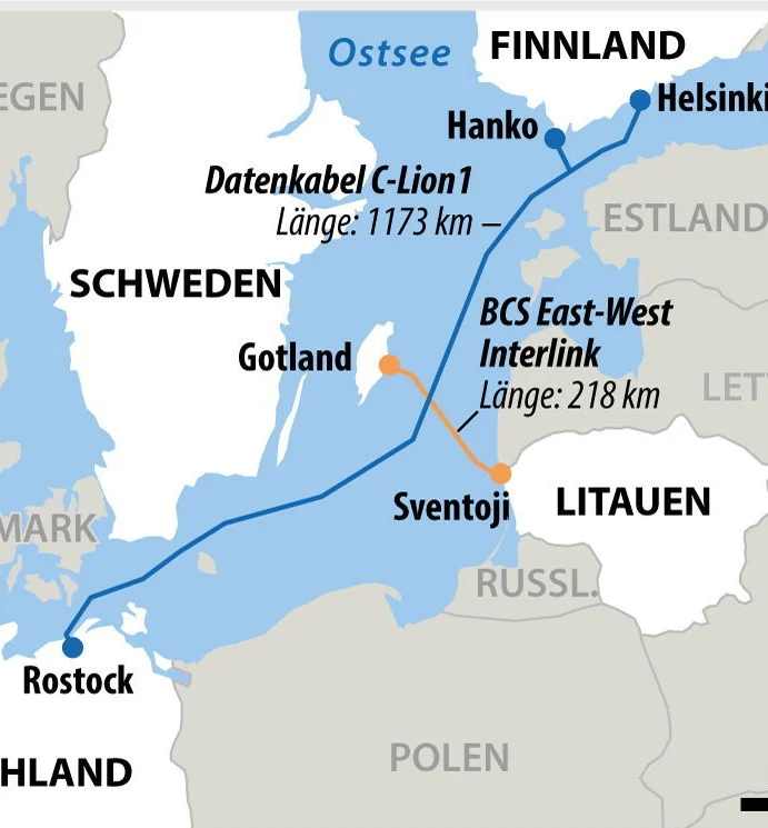 波罗的海2条海底电缆被切断，德媒：首条线索指向中国-ichn.eu | 人在欧洲