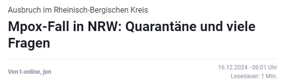 注意！北威州发现首例新型猴痘病例，现已隔离-ichn.eu | 人在欧洲